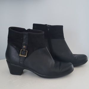 Leather Clarks booties